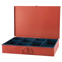 Coffre avec 12 compartiments ajustables, 12" P x 18" la x 3" h, Rouge Trail Hammer and Bolt