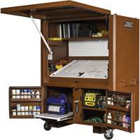 Field Office Jobsite Box, 33" W x 63" D x 80" H, Steel, Red Trail Hammer and Bolt