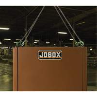 Field Office Jobsite Box, 33" W x 63" D x 80" H, Steel, Red Trail Hammer and Bolt