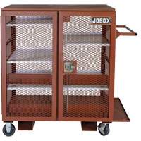 Mobile Mesh Cabinet, Steel, 37 Cubic Feet, Red Trail Hammer and Bolt