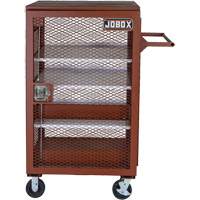 Mobile Mesh Cabinet, Steel, 22 Cubic Feet, Red Trail Hammer and Bolt