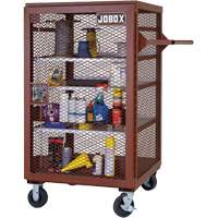 Mobile Mesh Cabinet, Steel, 22 Cubic Feet, Red Trail Hammer and Bolt