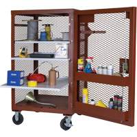 Mobile Mesh Cabinet, Steel, 22 Cubic Feet, Red Trail Hammer and Bolt