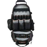 Arsenal&reg; 5843 Tool Backpack, 13-1/2" L x 8-1/2" W, Black, Polyester Trail Hammer and Bolt