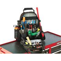 Arsenal&reg; 5843 Tool Backpack, 13-1/2" L x 8-1/2" W, Black, Polyester Trail Hammer and Bolt
