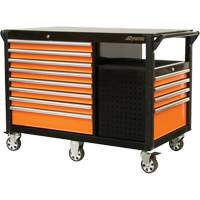 Chariot industriel, 12 tiroirs, 31-5/8" lo x 52-1/2" la x 40-1/4" h, Noir/Orange Trail Hammer and Bolt