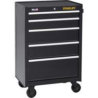 300 Series Rolling Tool Cabinet, 5 Drawers, 26-1/2" W x 18" D x 40-1/2" H, Black Trail Hammer and Bolt