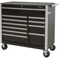 Industrial Tool Cart, 11 Drawers, 41" W x 18-3/4" D x 39-1/3" H, Black Trail Hammer and Bolt
