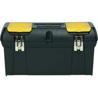 2000 Series Tool Box with Tray, 24" W x 11-1/4" D x 11" H, Black/Yellow Trail Hammer and Bolt