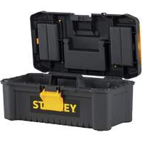 Essential&reg; Tool Box with Tray, 12-1/2" W x 7-3/8" D x 5-1/8" H, Black/Yellow Trail Hammer and Bolt