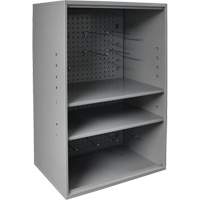 Abrasive Storage Cabinet with Pegboard, Steel, 19-7/8" x 14-1/4" x 32-3/4", Grey Trail Hammer and Bolt