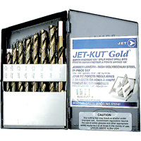 Jeu de forets de premi&egrave;re qualit&eacute; GF21R Jet-Kut GOLD, 21 morceaux, Acier Trail Hammer and Bolt