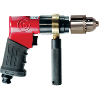 Perceuses r&eacute;versibles, 24 pi³/min, 1/4" NPTF, 90 dBA, 13" mandrin, Avec cl&eacute; Trail Hammer and Bolt