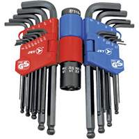 JBHK-22SM Ball Nose Hex Key Set, 22 Pcs., Metric & Imperial Trail Hammer and Bolt