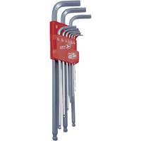 JBHK-9XL Extra Long Ball Nose Hex Key Set, 9 Pcs., Imperial Trail Hammer and Bolt