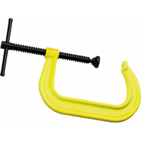 Hi-Vis Safety C-Clamp, 2-1/8" (54 mm) Capacity, 2-1/4" (57 mm) Throat Depth Trail Hammer and Bolt