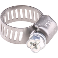 Hose Clamps - Stainless Steel Band & Zinc Plated Screw, Min Dia. 1/5", Max Dia. 5/8" Trail Hammer and Bolt