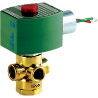 3-Way Direct Acting Universal Solenoid Valves, 1/4" Pipe, 100 psi Trail Hammer and Bolt