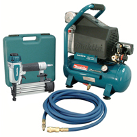 Air Compressor and Brad Nailer Kit, Electric, 2.6 Gal. (3.1 US Gal), 130 PSI, 120/1 V Trail Hammer and Bolt