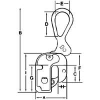 GX Structural Short Leg Plate Clamp, 6000 lbs. (3 tons), 1/16" - 1" Jaw Opening Trail Hammer and Bolt