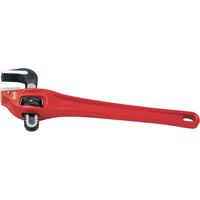 Heavy-Duty Offset Pipe Wrench #14, 2" Jaw Capacity, 14" Long, Powder Coated Finish Trail Hammer and Bolt