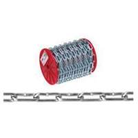 Straight Link Coil Chain, Low Carbon Steel, #4 x 100' (30.4 m) L, 205 lbs. (0.1025 tons) Load Capacity Trail Hammer and Bolt