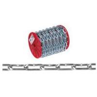 Straight Link Coil Chain, Low Carbon Steel, 2/0 x 120' (36.6 m) L, 520 lbs. (0.26 tons) Load Capacity Trail Hammer and Bolt
