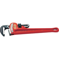 Straight Pipe Wrench #48, 6" Jaw Capacity, 48" Long, Powder Coated Finish Trail Hammer and Bolt