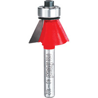 Router Bit - Chamfer Bit, 15/16" Dia., 1/4" Shank Trail Hammer and Bolt