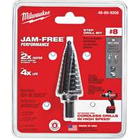 #8 Step Drill Bit, 1/2" - 1" , 1/16" Increments, High Speed Steel Trail Hammer and Bolt