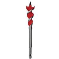 Speed Feed Wood Bit, 1", 6-1/2" Length, 1/4" Hex Shank Trail Hammer and Bolt