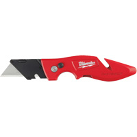 Fastback Flip Utility Knife, 2" Blade, Carbon Steel Blade, Metal Handle Trail Hammer and Bolt