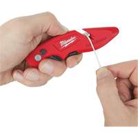 Fastback Flip Utility Knife, 2" Blade, Carbon Steel Blade, Metal Handle Trail Hammer and Bolt