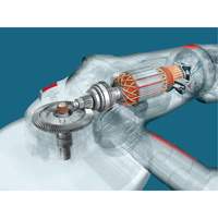 High Performance Large Angle Grinder, 9", 120 V, 15 A, 6500 RPM Trail Hammer and Bolt