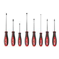 Screwdriver Set with Square Drive, 8 Pcs., Magnetic Trail Hammer and Bolt