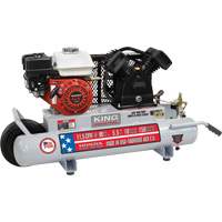 Wheelbarrow Air Compressor, Gas, 10 Gal. (12 US Gal), 150 PSI Trail Hammer and Bolt