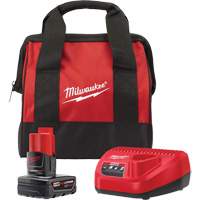 M12 Battery Pack & Charger Starter Kit, Lithium-Ion, 12 V, 4 A Trail Hammer and Bolt