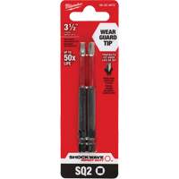 Shockwave Impact Duty Screwdriver Bit, Square, #2 Tip, 1/4" Drive Size, 3-1/2" Length Trail Hammer and Bolt