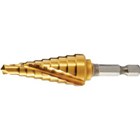 DRILLCO #1 Step Drill, 1/8" - 1/2" , 1/32" Increments Trail Hammer and Bolt