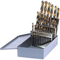 DRILLCO Metric Jobber Length Drill Bit Set, 25 Pieces, High Speed Steel Trail Hammer and Bolt