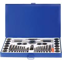 DRILLCO Fractional Tap & Die Set, 40 Pieces Trail Hammer and Bolt
