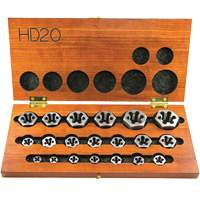 DRILLCO Hex Threading Die Set, 20 Pieces Trail Hammer and Bolt