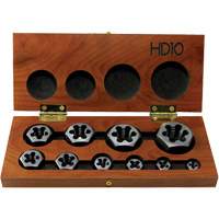 DRILLCO Hex Threading Die Set, 10 Pieces Trail Hammer and Bolt