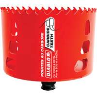 Scie cloche pour bois et m&eacute;tal, 4", Profondeur de la coupe 2-3/8", Carbure Trail Hammer and Bolt