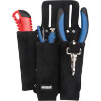 Porte-outils pour monteur de ligne, Porte-outil multiple, Cuir, 3 Poches Trail Hammer and Bolt