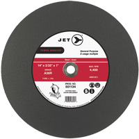 Meule &agrave; tronçonner Power Abrasive A36R, 14" x 3/32", Arbre de 1", Type 1, 4400 Tr/min Trail Hammer and Bolt