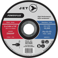 Meule &agrave; tronçonner PowerPlus ZX46HP, 7" x 1/16", Arbre de 7/8", Type 1, 8500 Tr/min Trail Hammer and Bolt