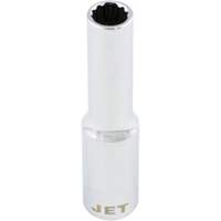 Douille chrom&eacute;e, 8 mm, Prise 1/4", 12 pans, Profond Trail Hammer and Bolt