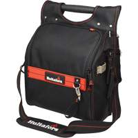 Pochette porte-outils pour &eacute;lectricien professionnel &agrave; fermeture &agrave; glissi&egrave;re, Polyester balistique, 19 pochettes, Noir/Rouge Trail Hammer and Bolt