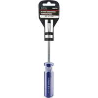 Tournevis &agrave; fente bleu transparent avec bandes, Tige de 1/4", Ronde, Prise en Plastique Trail Hammer and Bolt